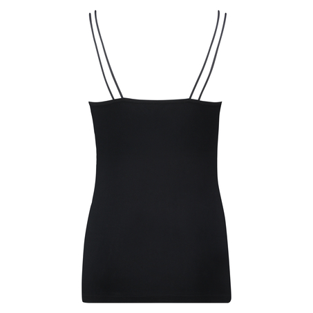 Top de tirantes finos sin costuras, Negro