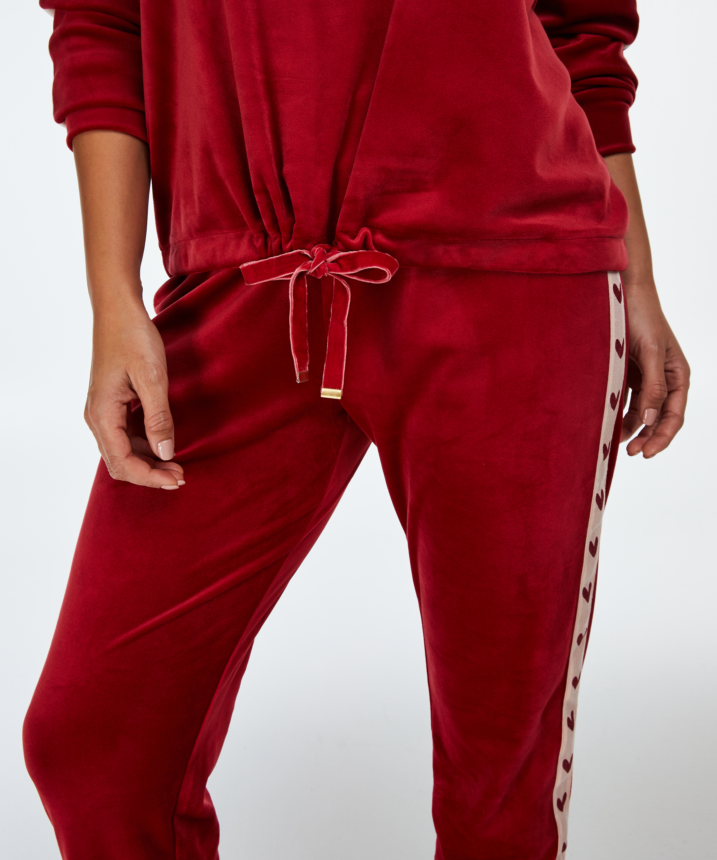 Top de terciopelo de coraz&oacute;n, Rojo, main