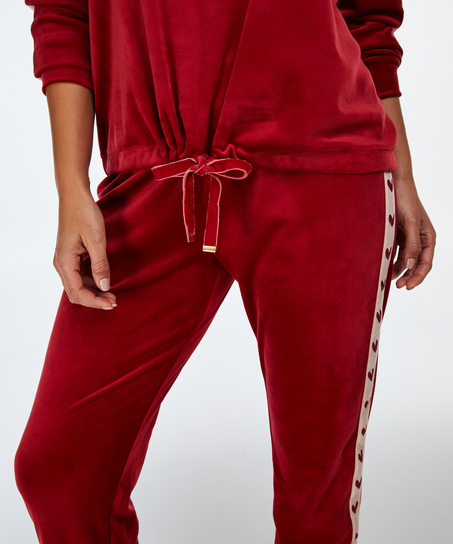 Top de terciopelo de coraz&oacute;n, Rojo