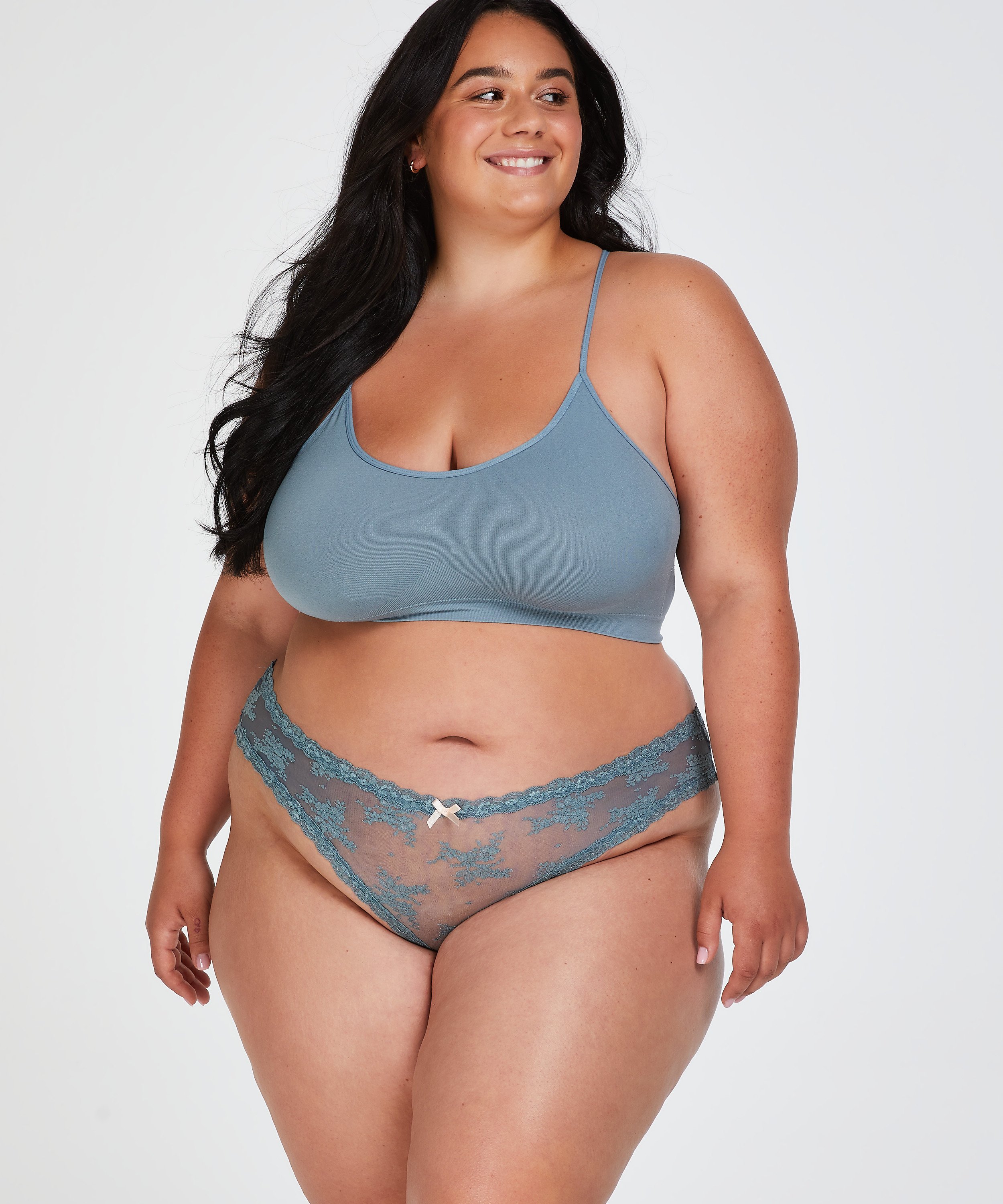 Brasile&ntilde;a en forma de V burn-out mesh, Verde, main