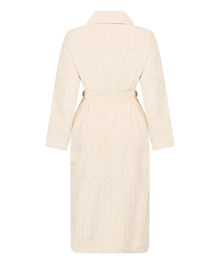 Albornoz largo de fleece, Blanco