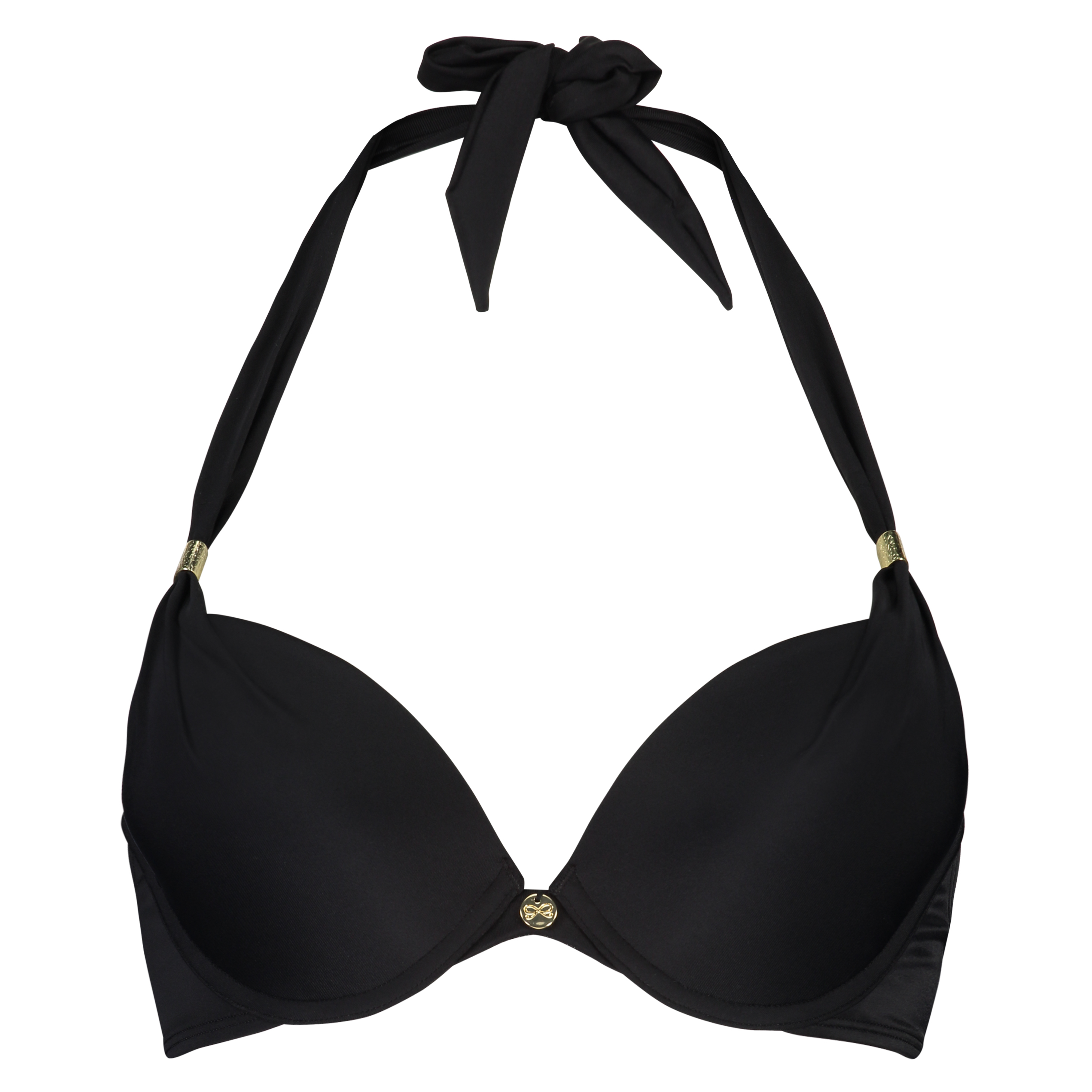 Top de bikini push-up preformado Boho Chic, Negro, main