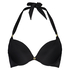 Top de bikini push-up preformado Boho Chic, Negro