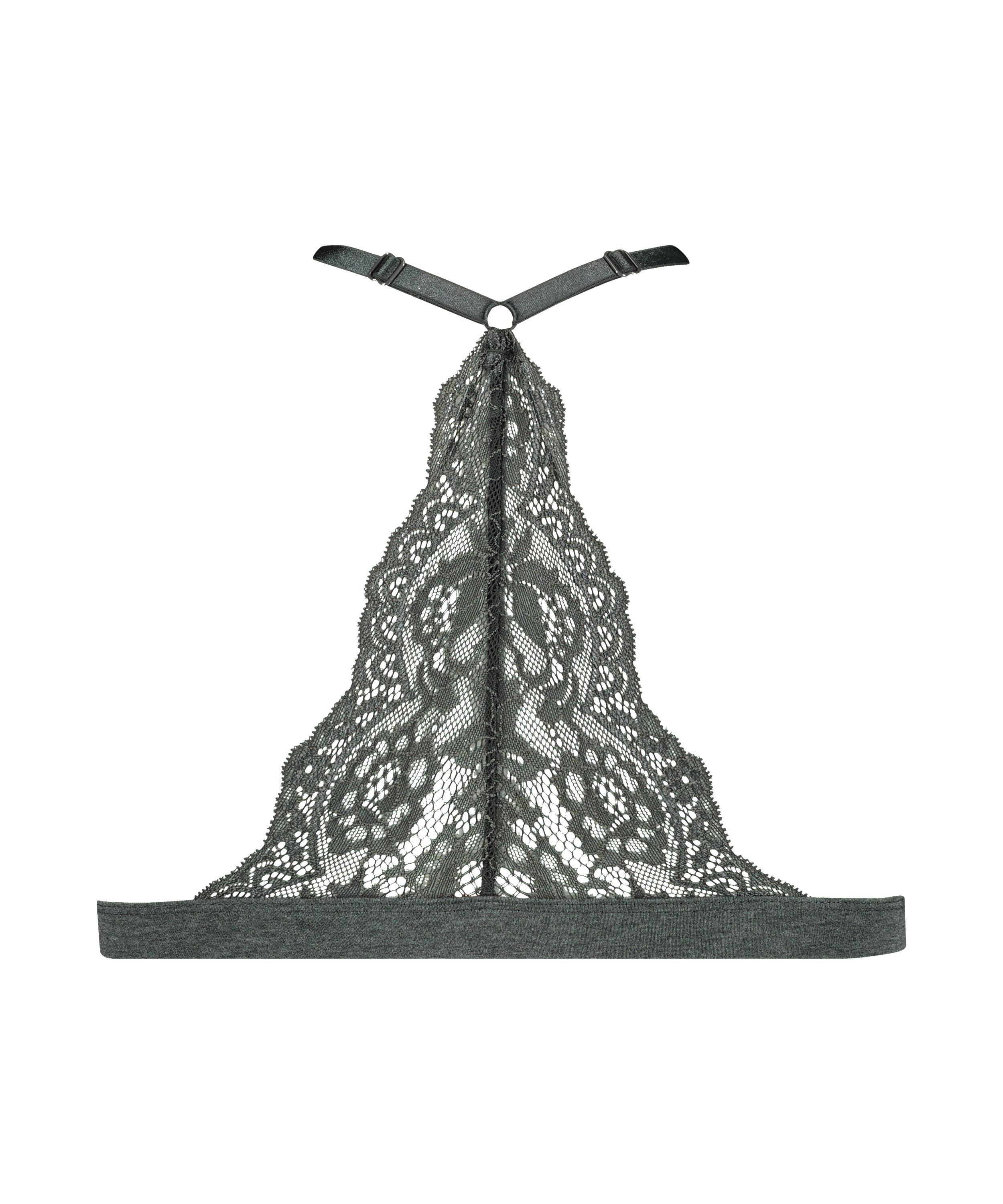 Bralette triangular preformada de algod&oacute;n Chloe, Gris, main