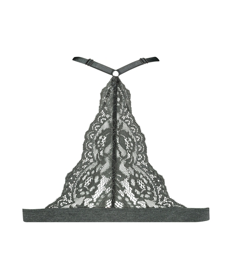 Bralette triangular preformada de algod&oacute;n Chloe, Gris