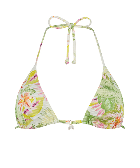 Top de bikini triangular Tropics, Blanco