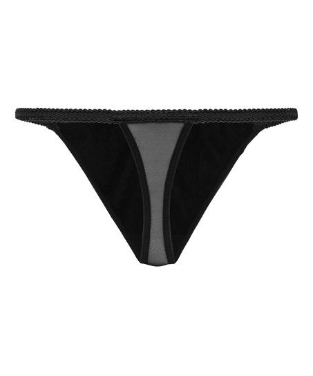 Tanga Chloe de tiro alto, Negro