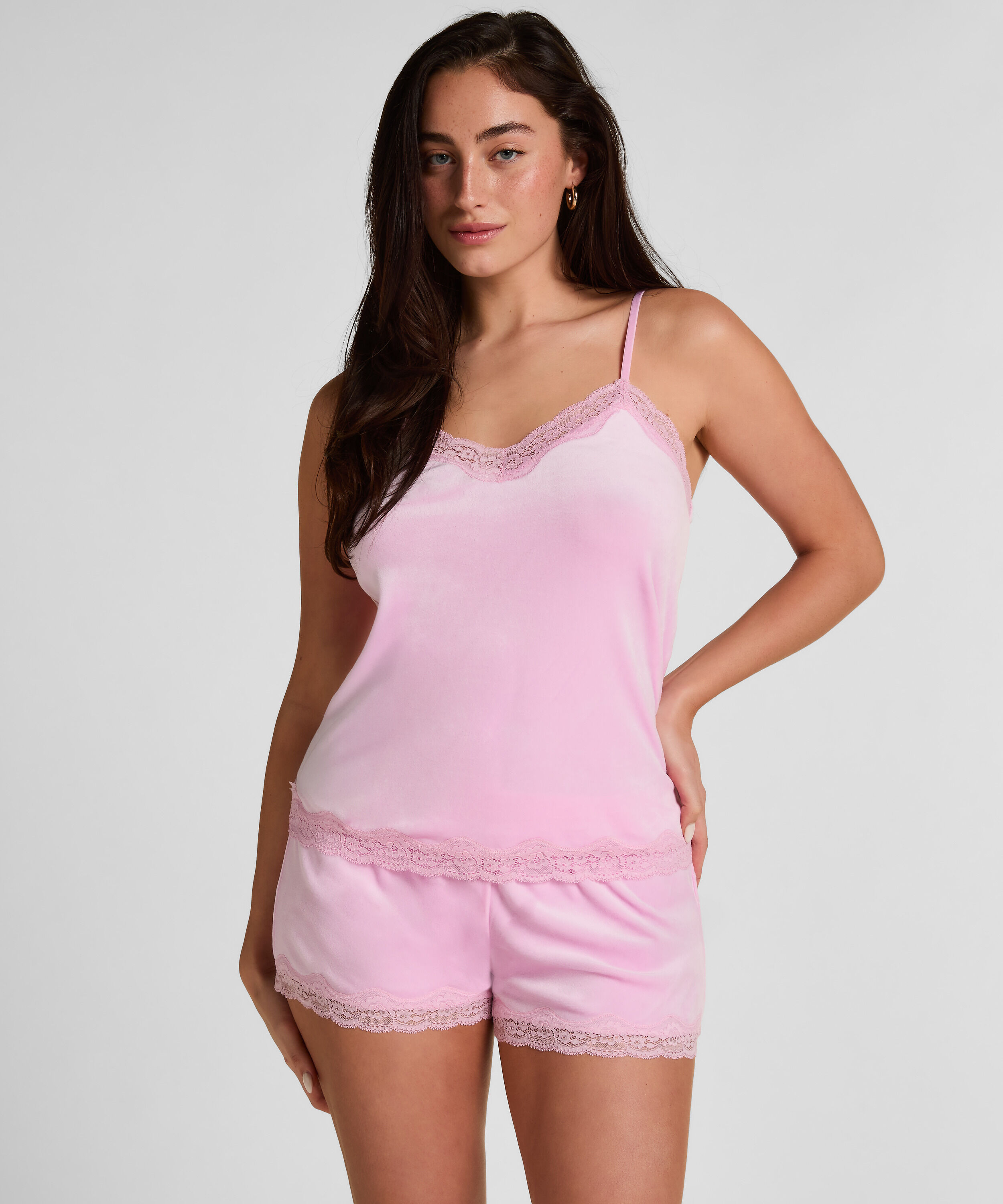 Short Velours Lace, Rosa Short Velours Lace, Rosa