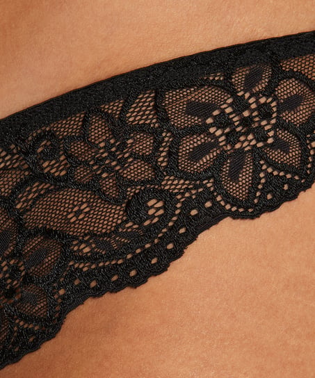Brasileña Rosie wetlook lace, Negro