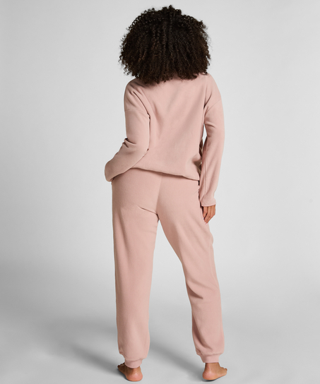 Top deportivo polar de media cremallera, Rosa