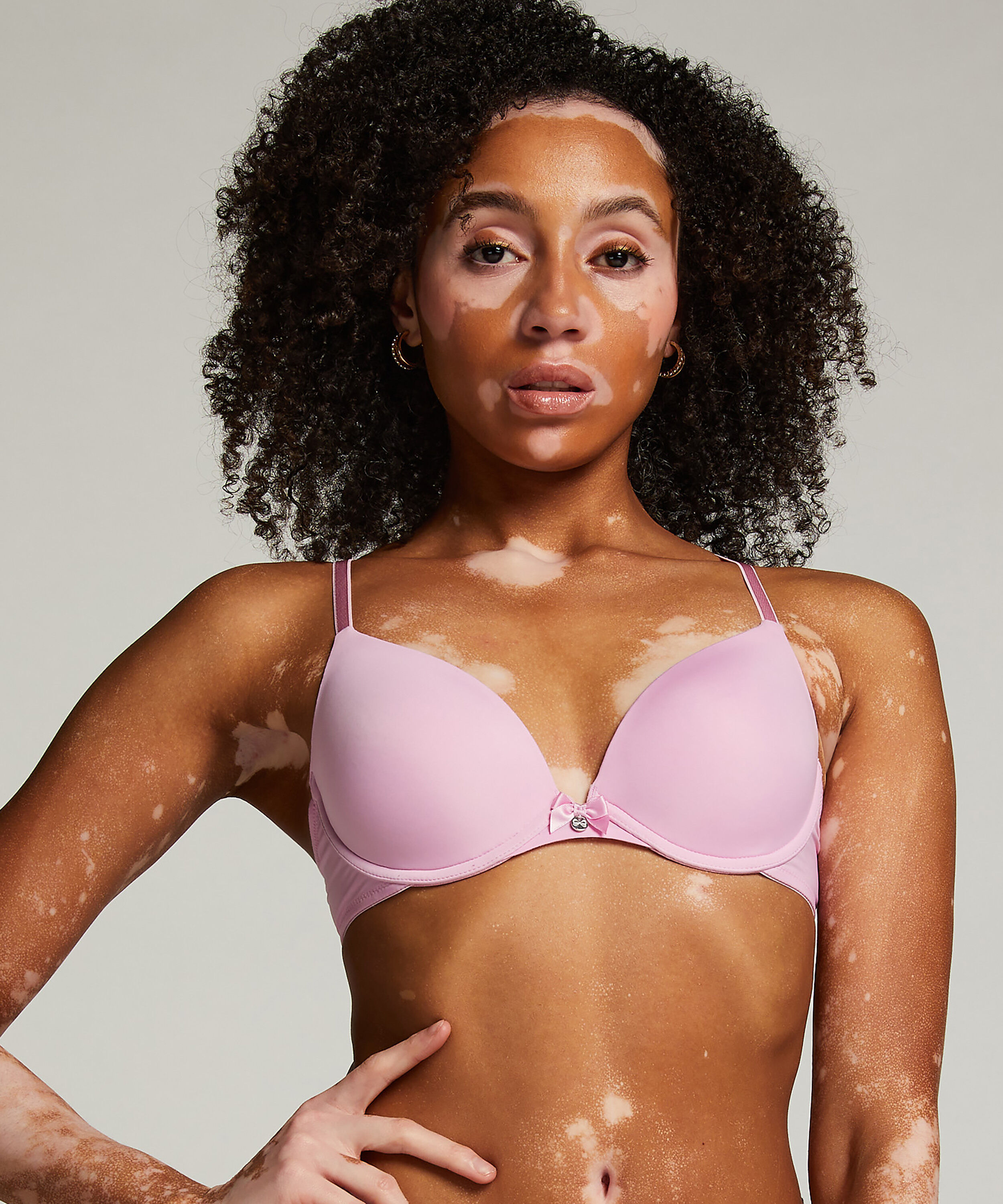 Sujetador con aros preformado Plunge, Rosa