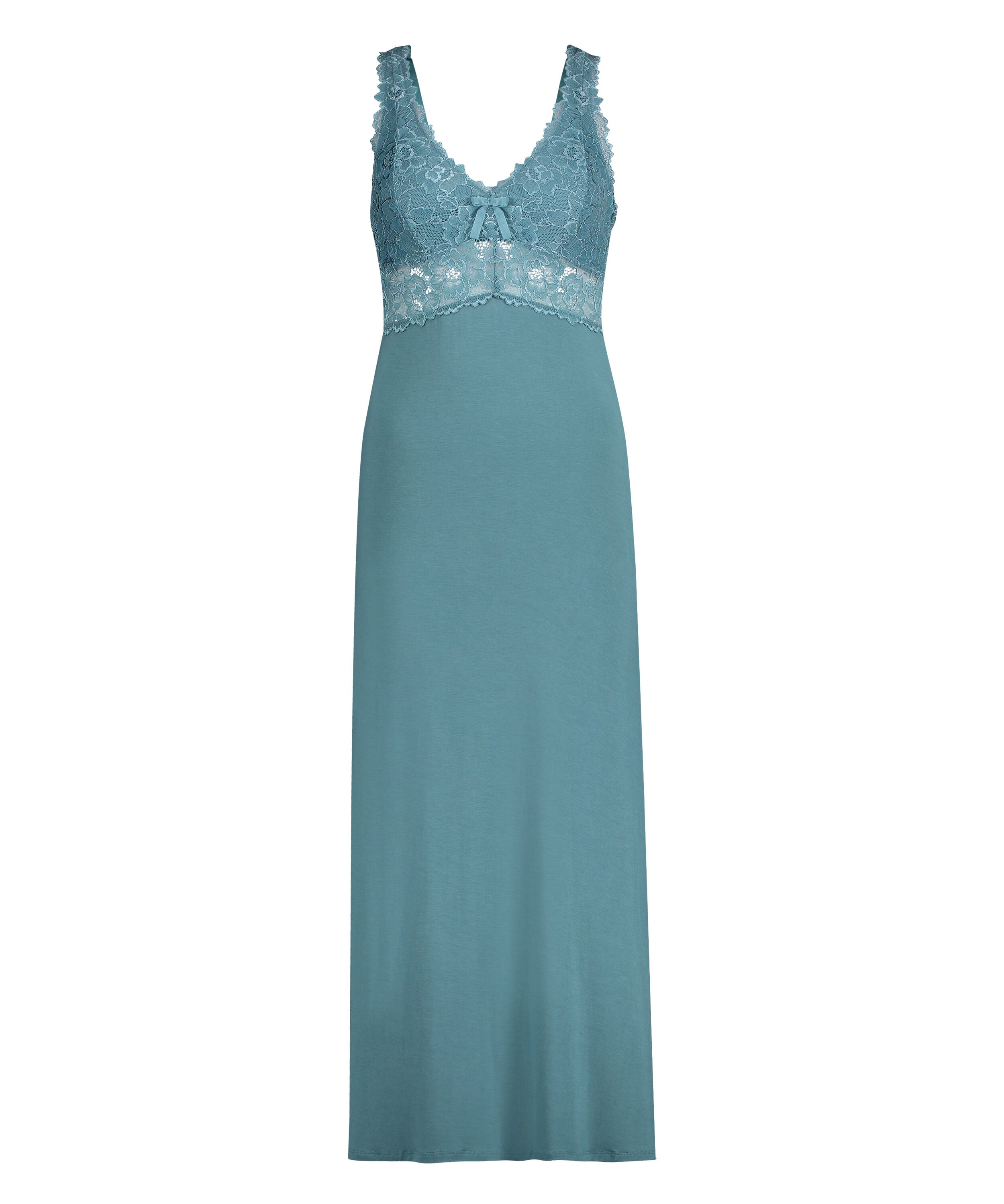Vestido lencero Nora Lace Long, Verde