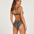 Top de bikini acolchado con aros Zebra, Marr&oacute;n