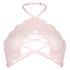 Sujetador cuello halter con aros sin relleno Eve, Rosa