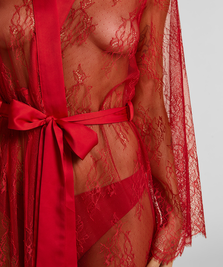 Kimono Allover Lace, Rojo