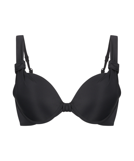 Top de bikini con aros preformado Luxe Copa E +, Negro