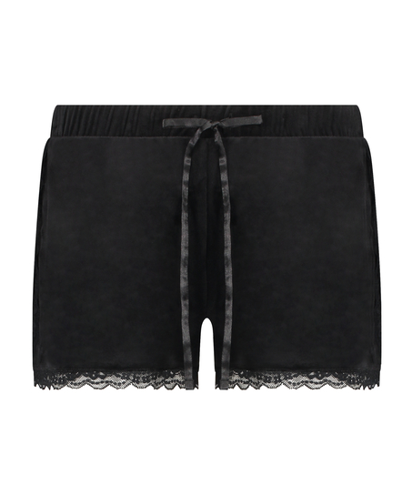 Pantalón corto Velours Lace, Negro