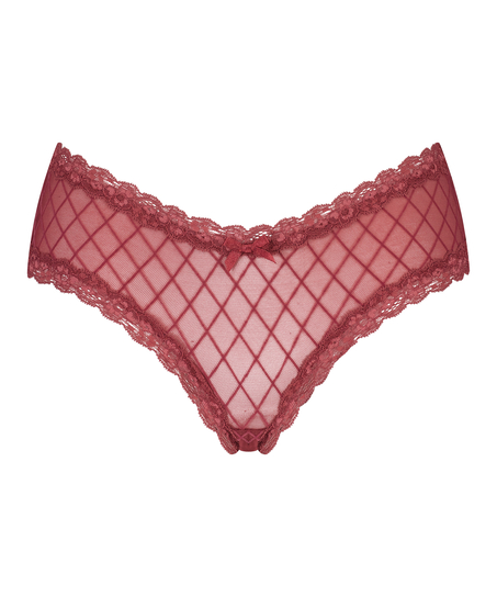 Brasile&ntilde;a en forma de V burn-out mesh, Rojo