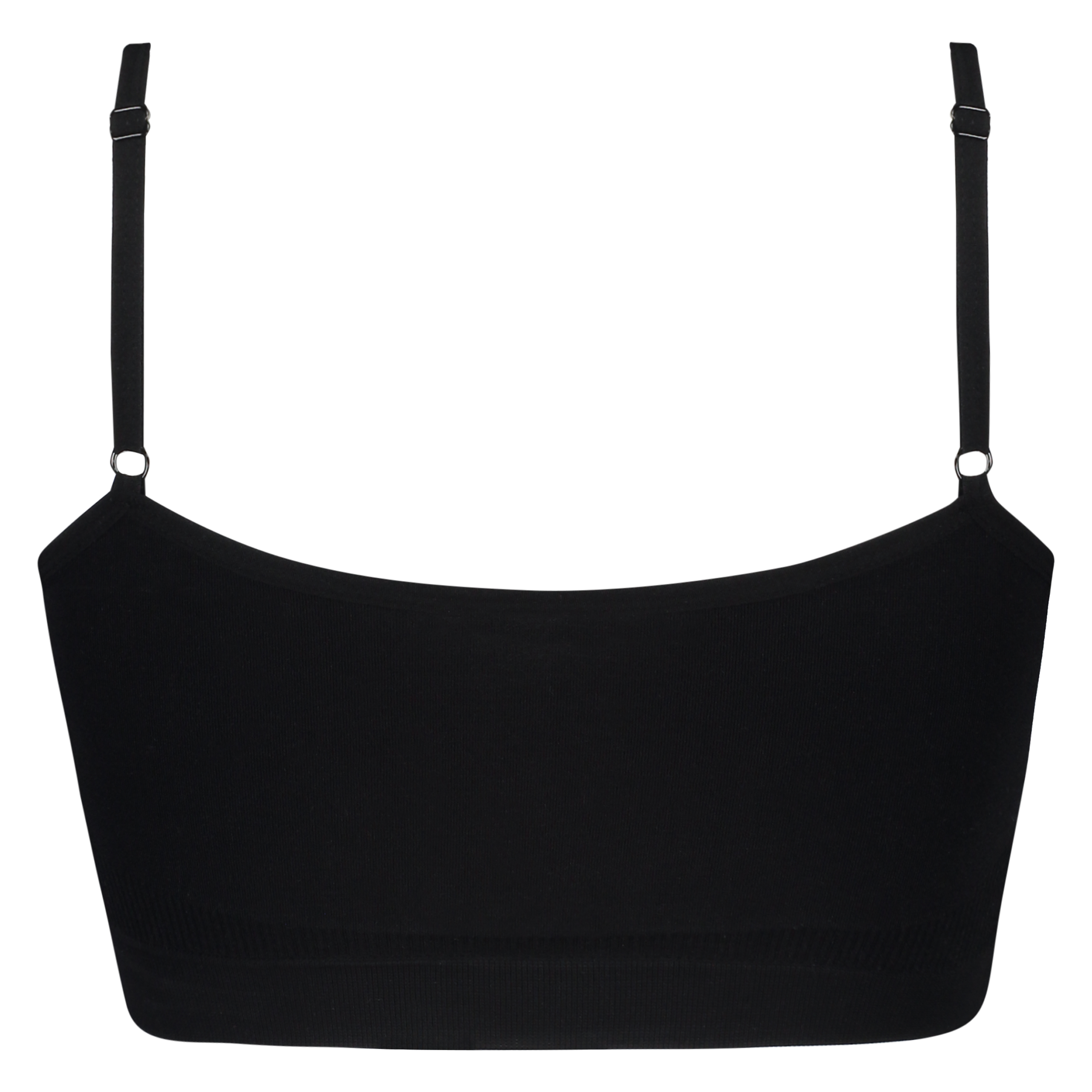 Strappy top sin costuras, Negro, main