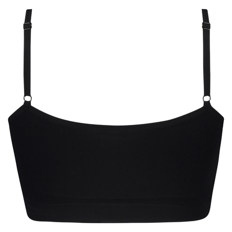 Strappy top sin costuras, Negro