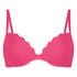 Top de bikini con aros preformado Scallop, Rosa