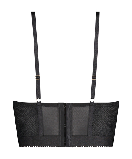 Sujetador longline de aros preformado Malika, Negro