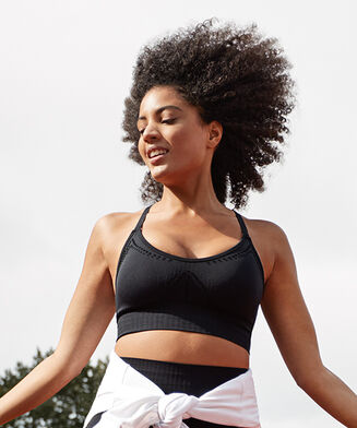 Sujetador deportivo HKMX The comfort de nivel 1, Negro