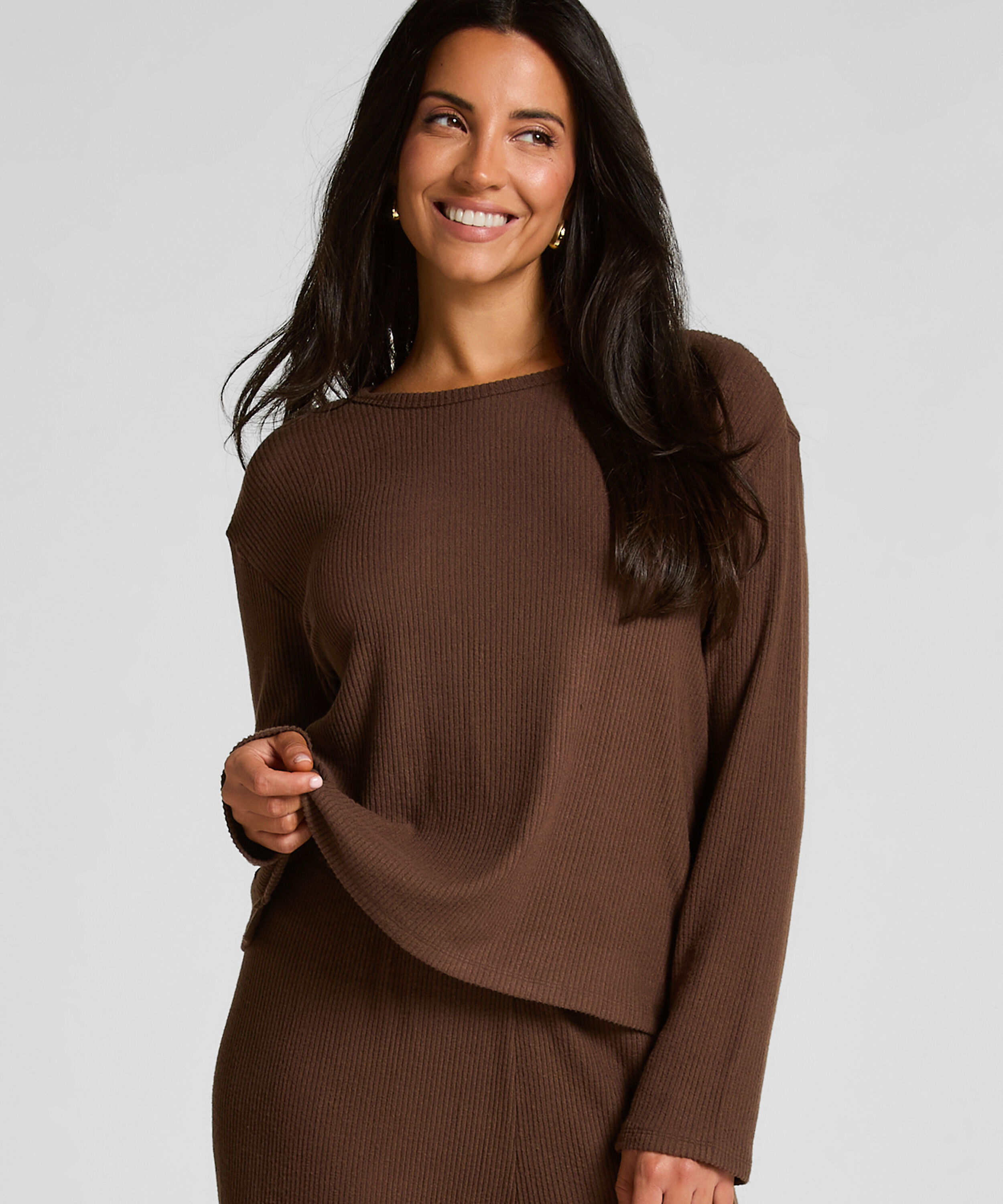 Top de pijama Jersey, Marrón