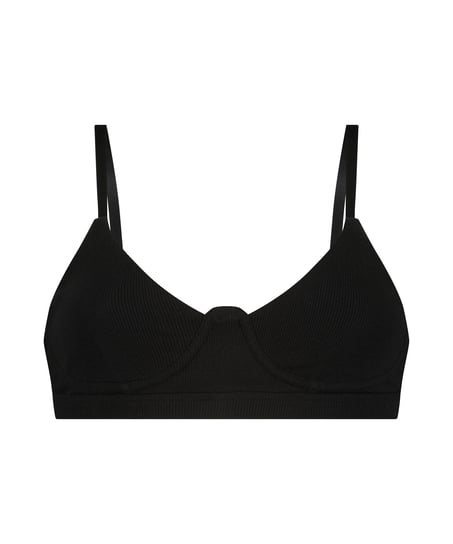 Bralette Rib Baddie, Negro