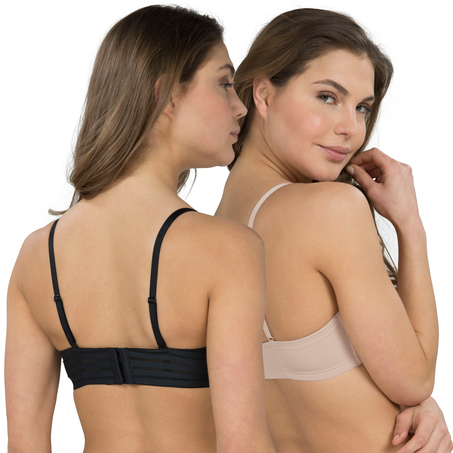 2-pack padded underwired bras Lace, Negro