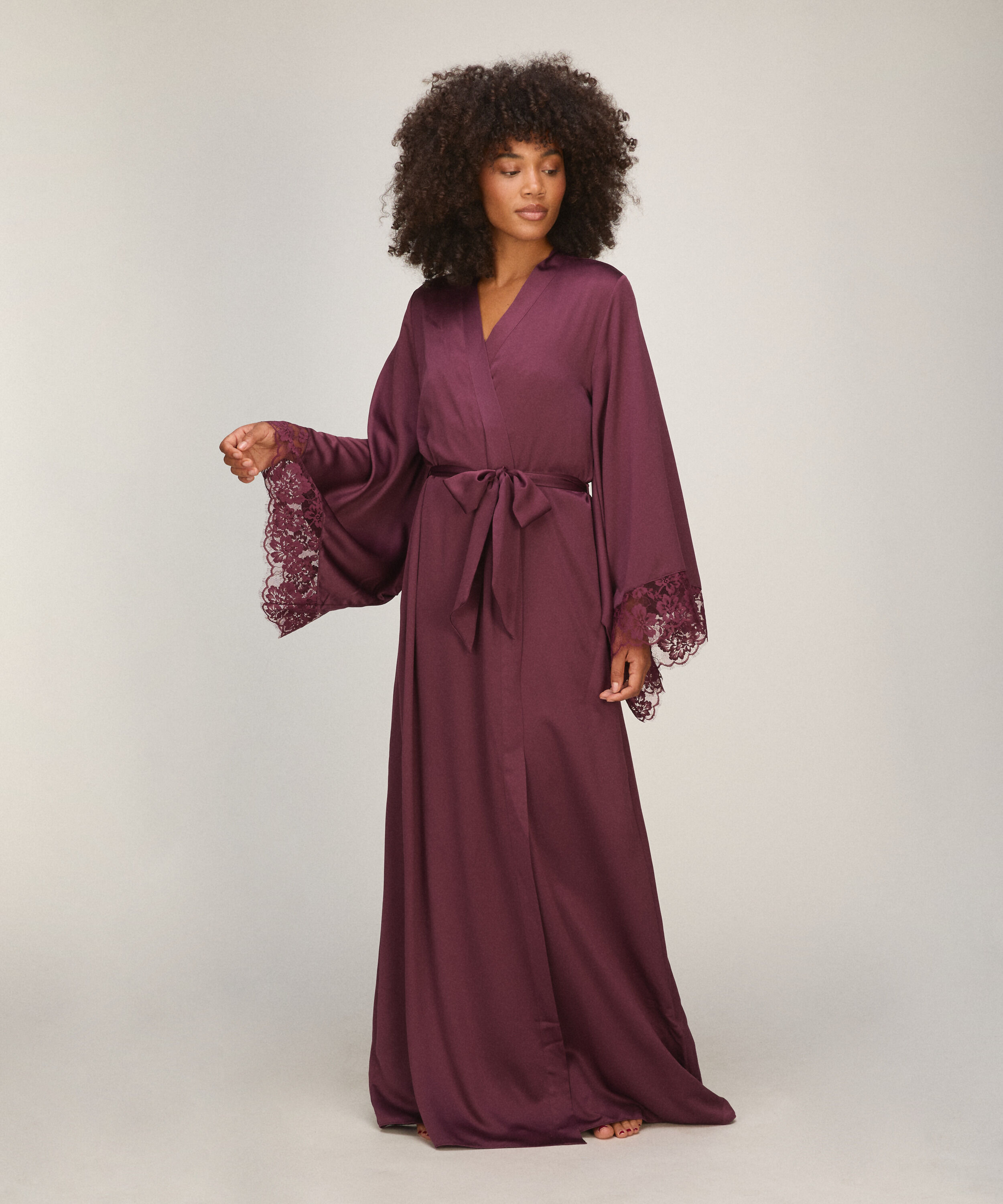 Kimono Largo Lana, Morado