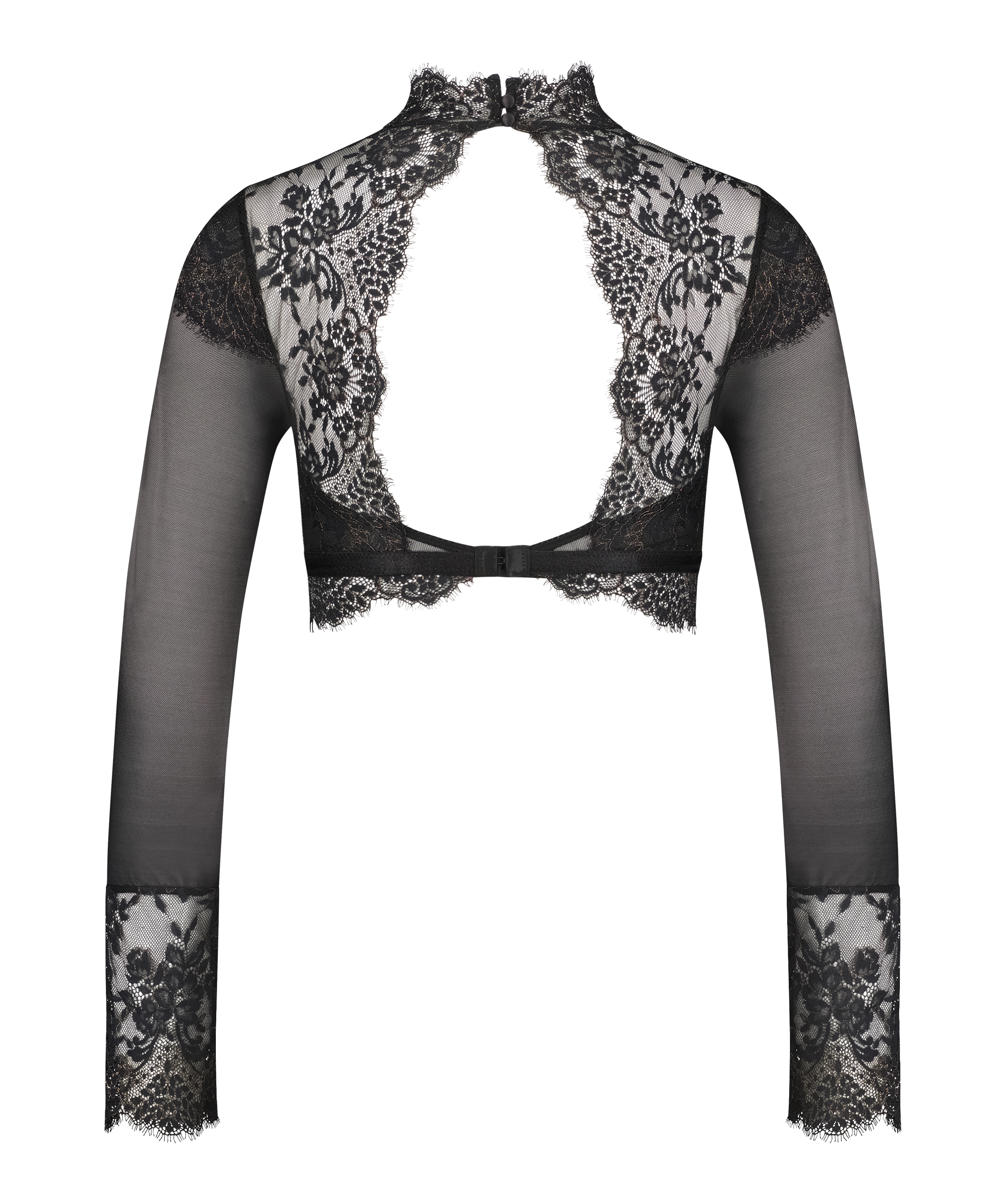 Bralette manga larga Cynthia, Negro, main