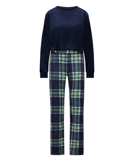 Conjunto de pijama de terciopelo, Verde