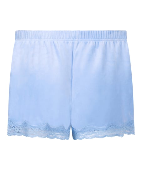 Short Velours Lace, Azul