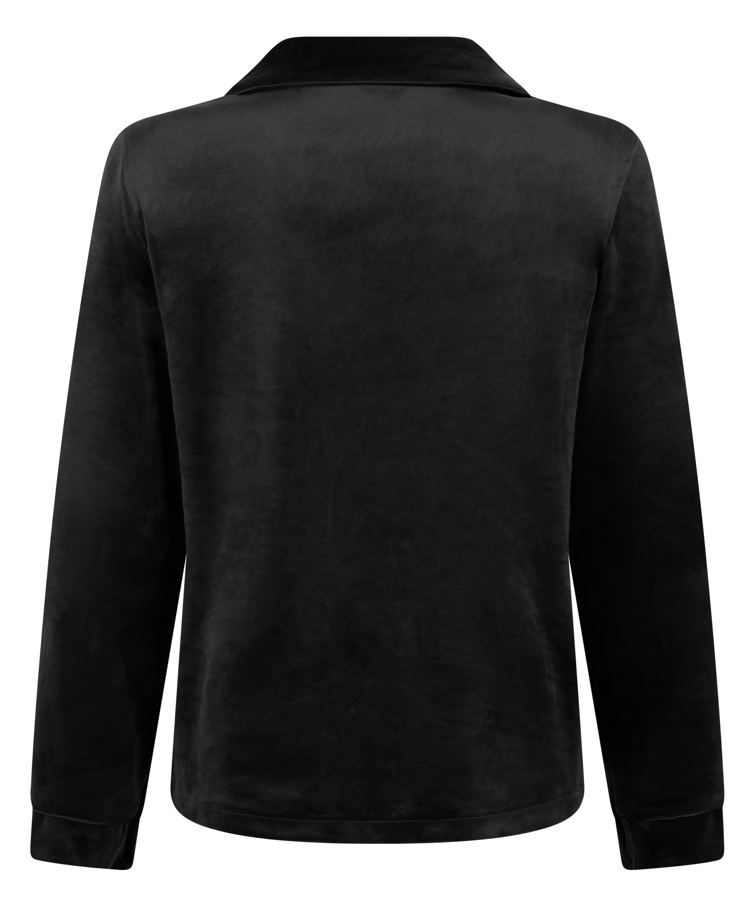 Chaqueta de terciopelo de manga larga, Negro, main