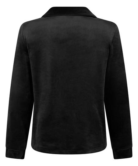 Chaqueta de terciopelo de manga larga, Negro