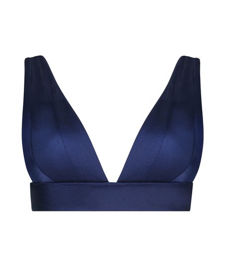 Top de bikini triangular Luxe, Azul