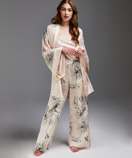 Kimono de satén Lotus, Rosa