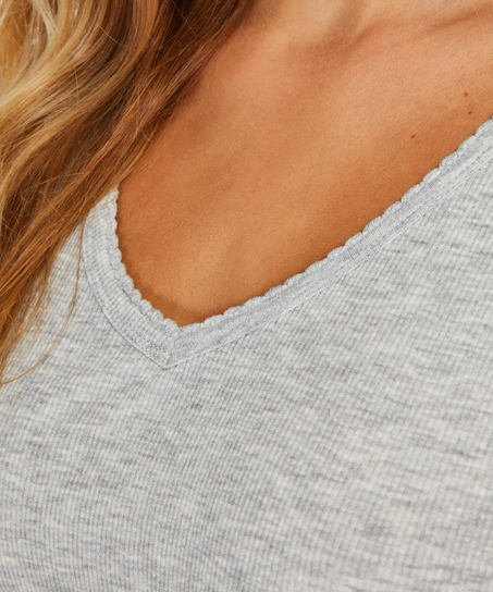 Top de pijama de manga corta., Gris