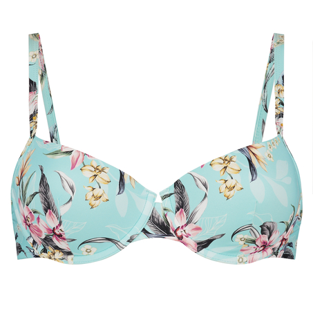 Top de bikini de aros preformado Bea, Azul