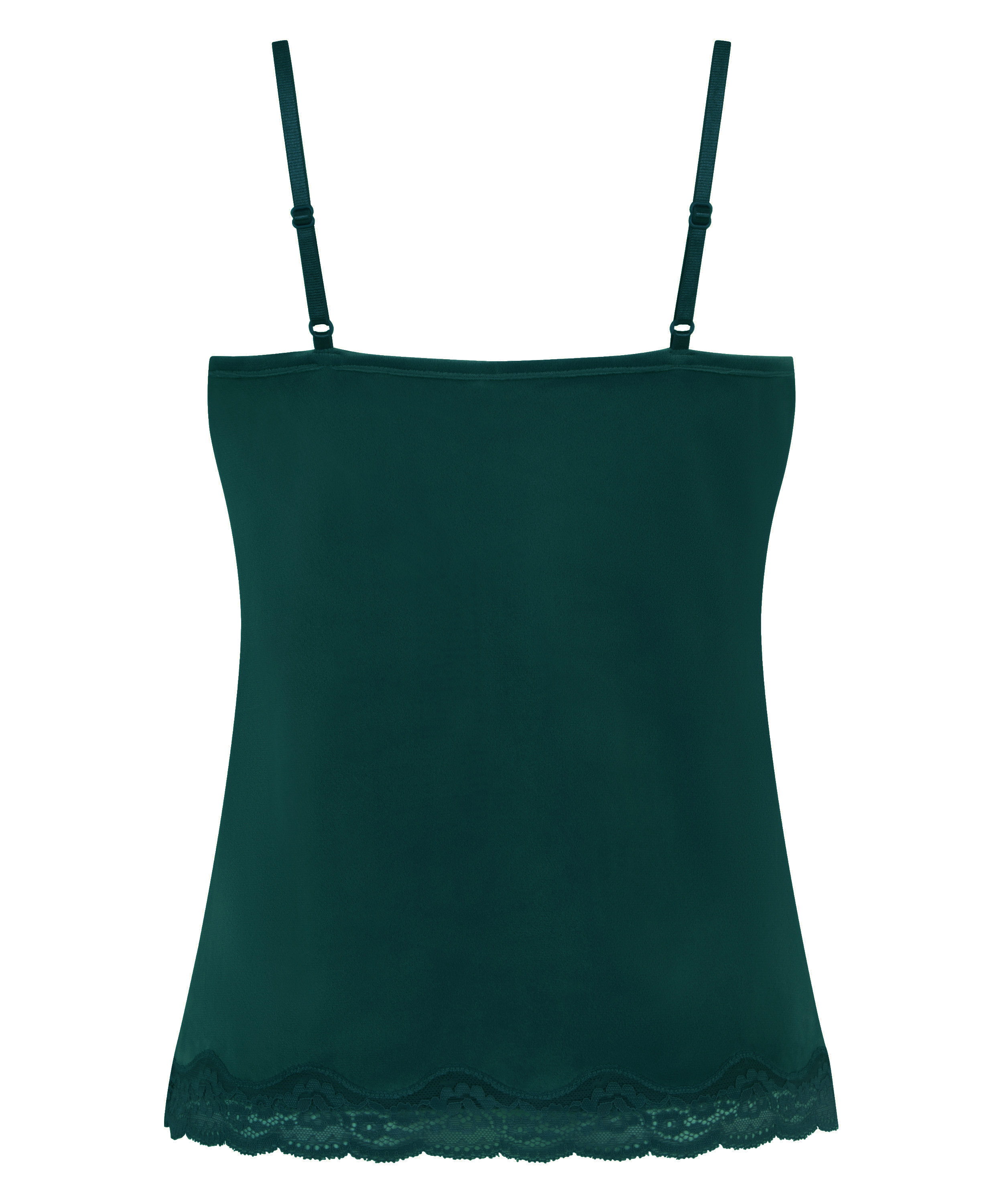 Camiseta top Velours Lace, Verde, main