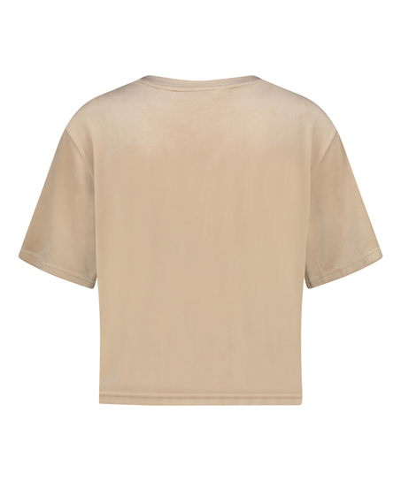 Top de terciopelo Pocket, Beige