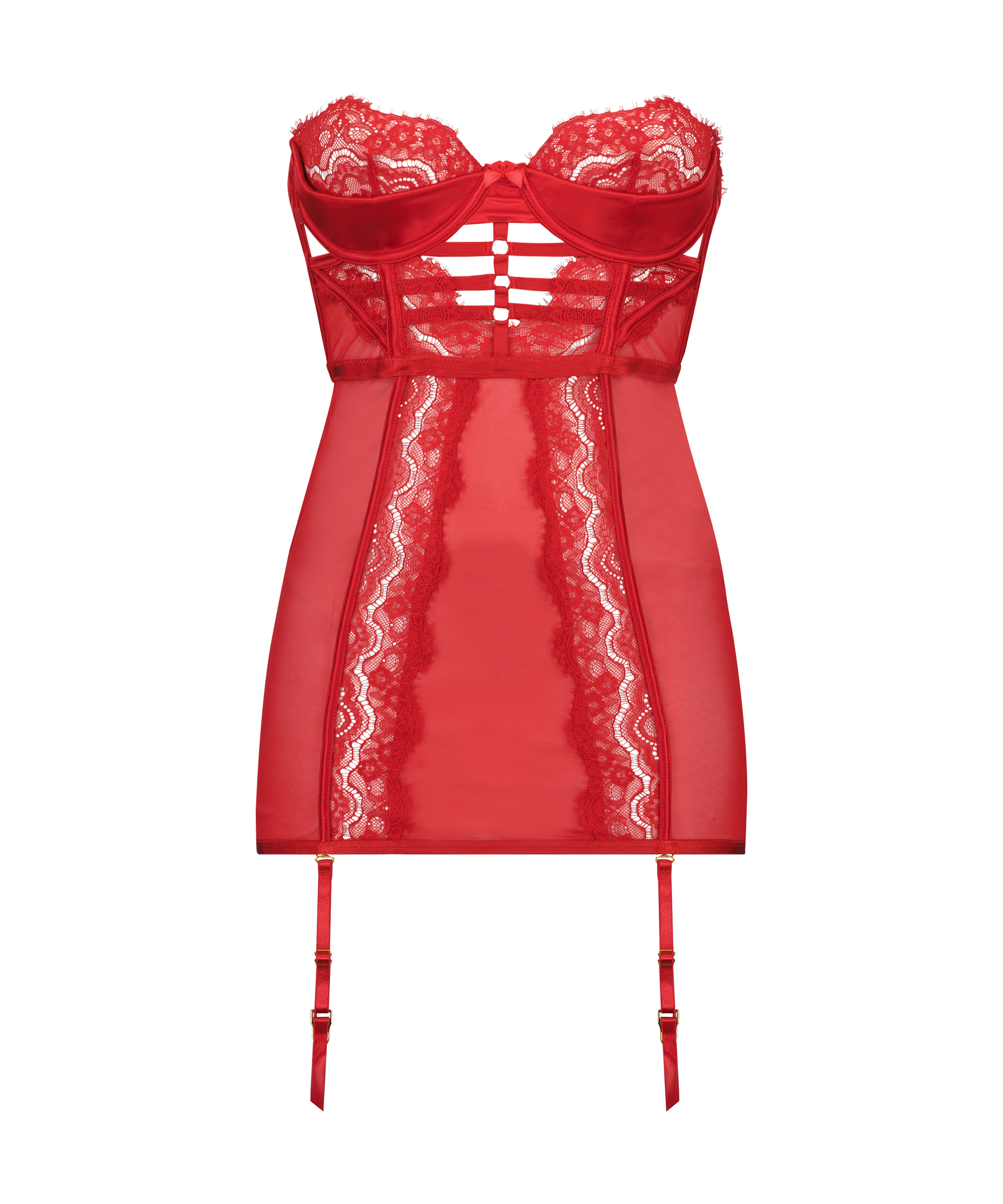 Vestido combinación de aros no preformado Seraphina, Rojo, main