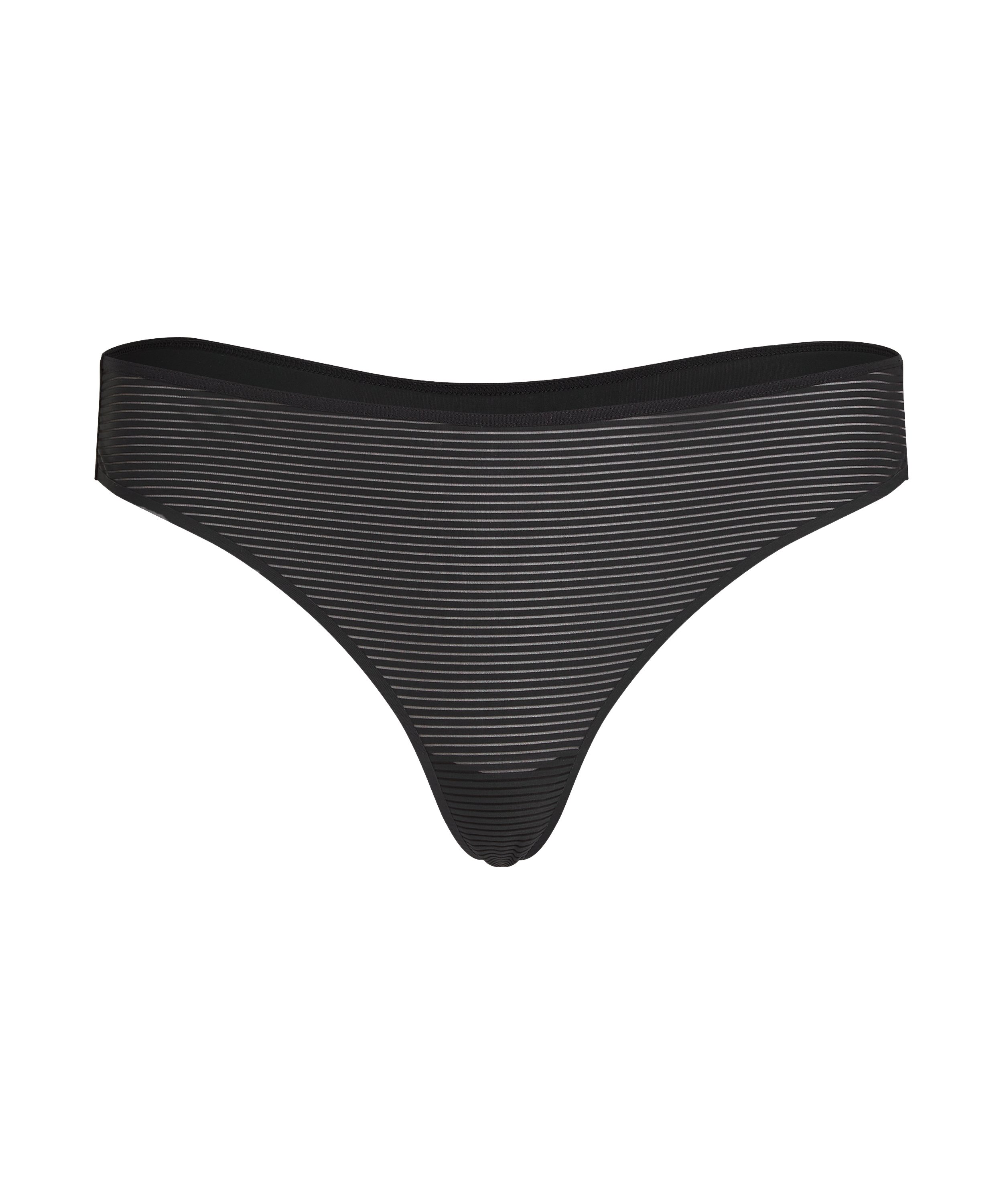 Tanga invisible Stripe mesh, Negro, main