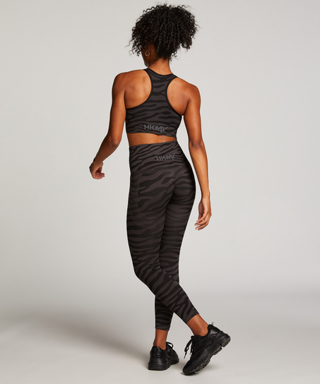 HKMX Leggings deportivos sin costuras y de cintura alta, Negro