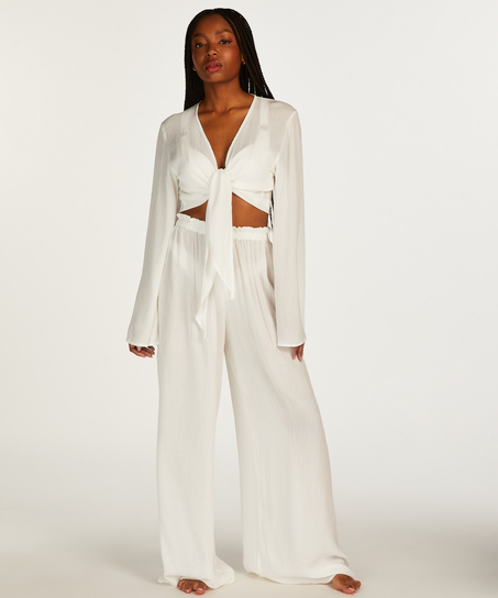 Top de manga larga Knot, Blanco