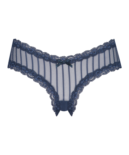 Brasile&ntilde;a en forma de V burn-out mesh, Azul
