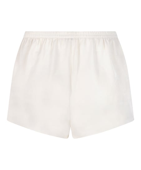 Short de sat&eacute;n Minimal, Blanco