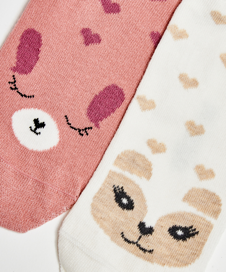 2 Pares Calcetines, Rosa