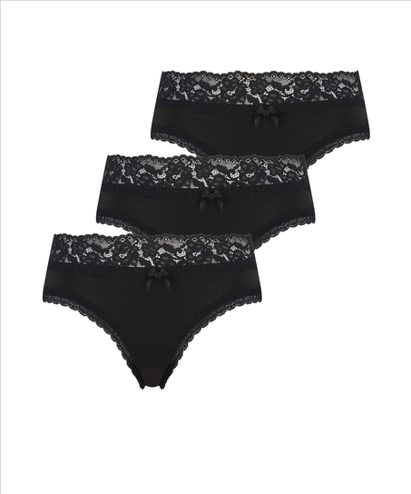 3-pack Braguita brasileña Dakota, Negro